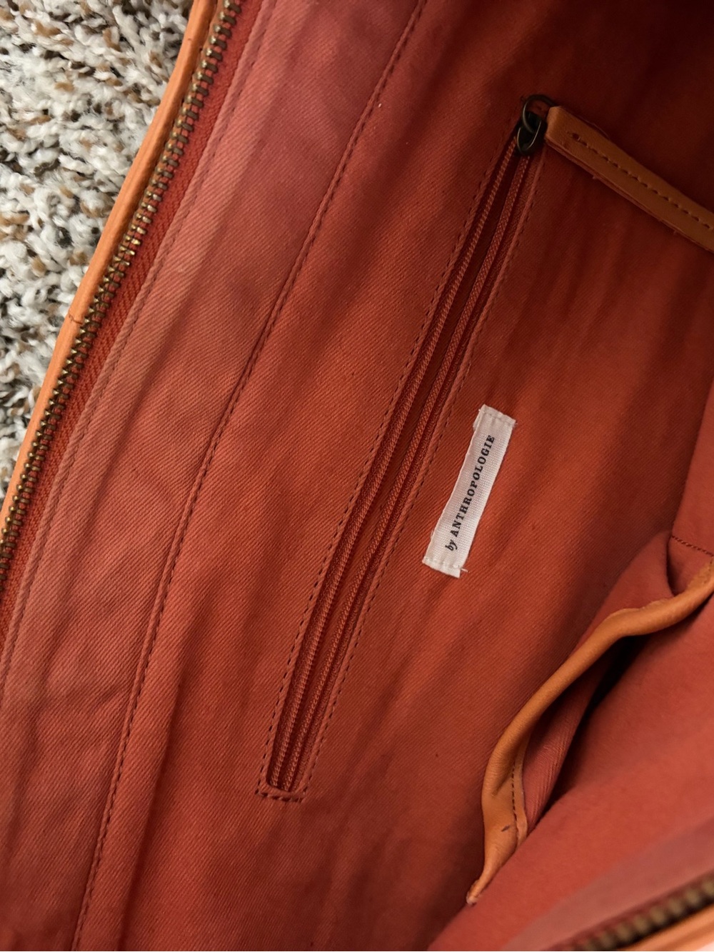 Anthropologie Circular Tote Bag in Cognac Brown - Picture 6 of 10